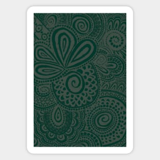 Silver Green Pina Swirls Sticker